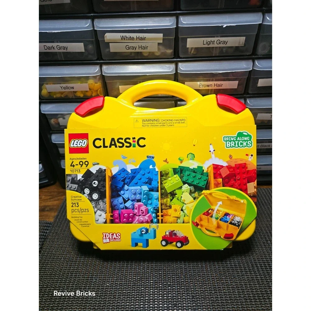 LEGO 10713 Classic Creative Suitcase 213 Piece Brick Box Starter Set for Ages 4+